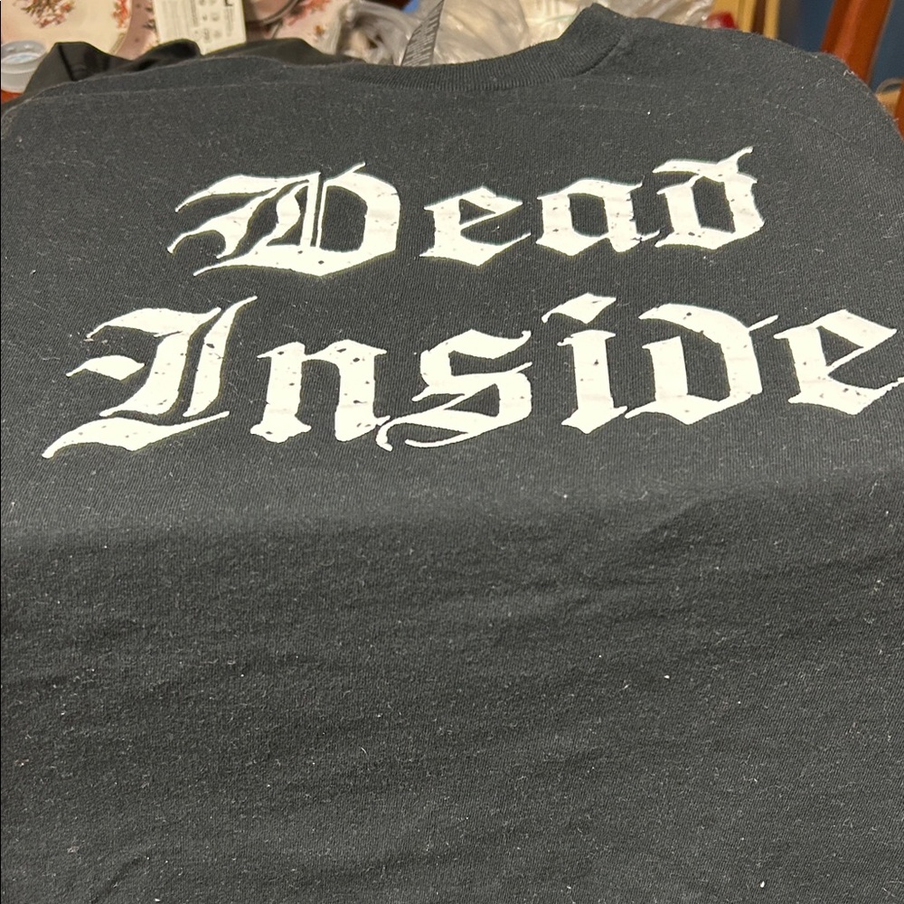 Black Graphic Tee “dead inside”